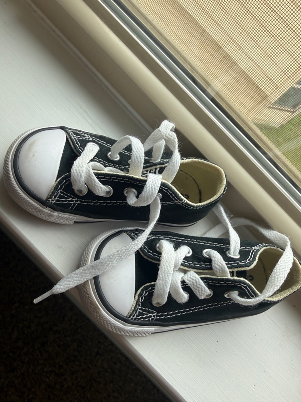 Converse Kids Black and White Canvas Low-Top Sneakers